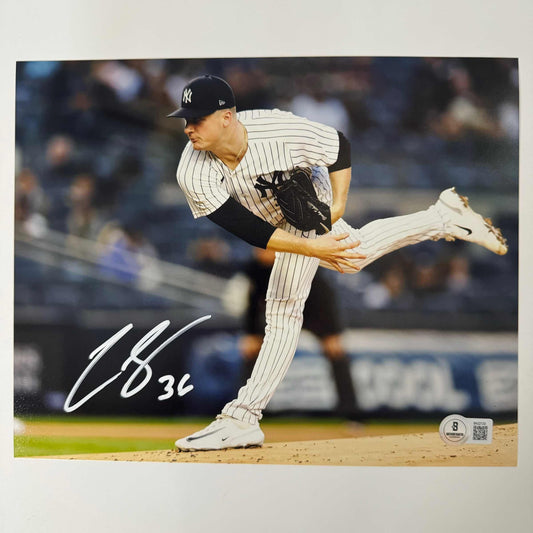 Autographed/Signed Clarke Schmidt New York Yankees 8x10 Baseball Photo Beckett BAS COA