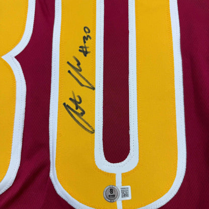 Autographed/Signed Austin Ekeler Washington Burgundy Football Jersey Beckett BAS COA