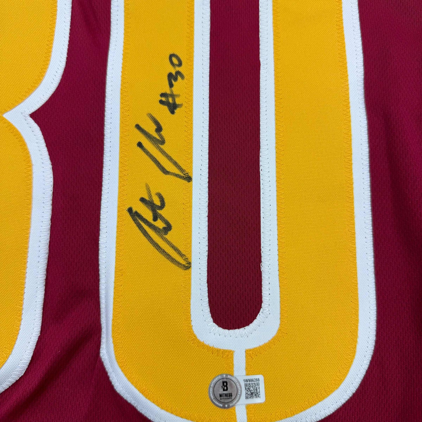Framed Autographed/Signed Austin Ekeler 35x39 Washington Burgundy Football Jersey Beckett BAS COA