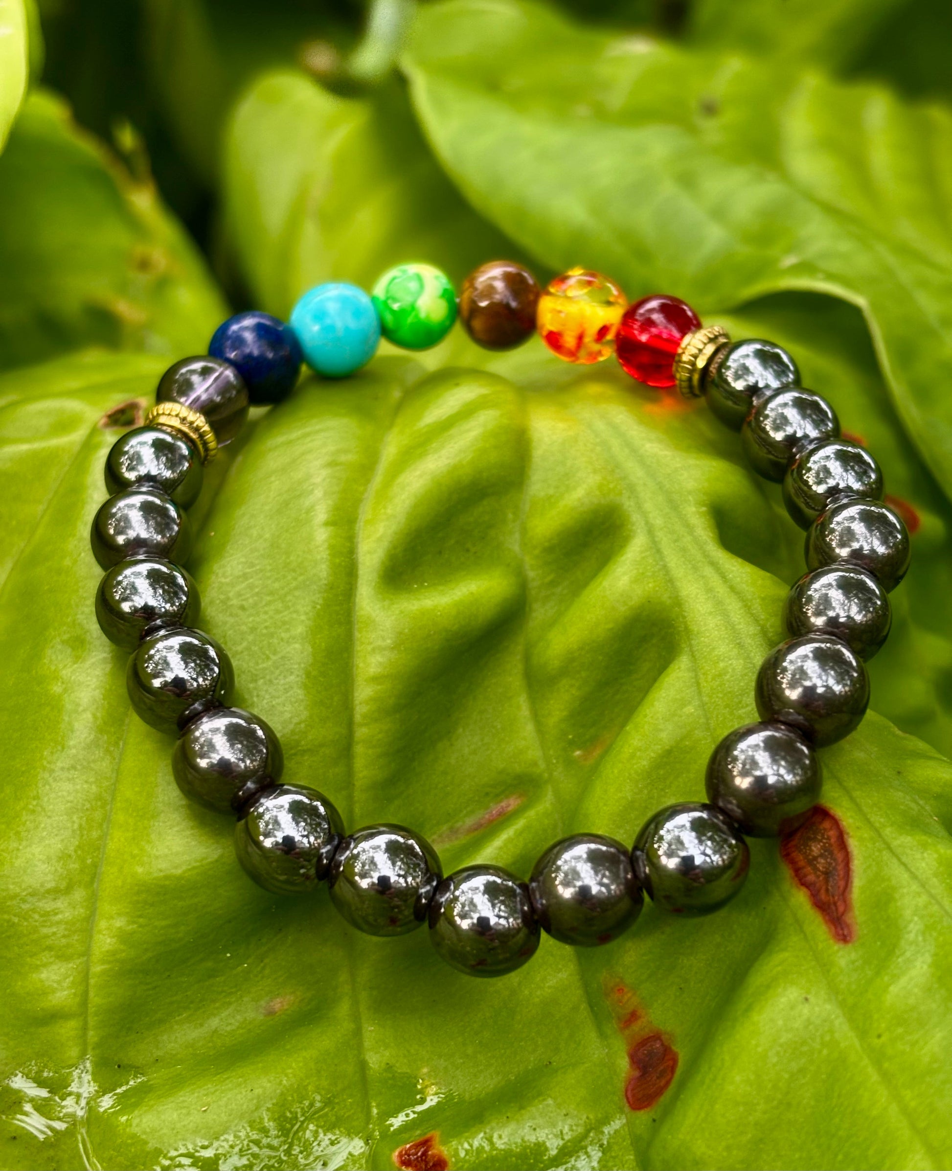 Chakra Healing Reiki-Infused Bracelet with Hematite - Grounding, Protection & Balance - Triathlete Store