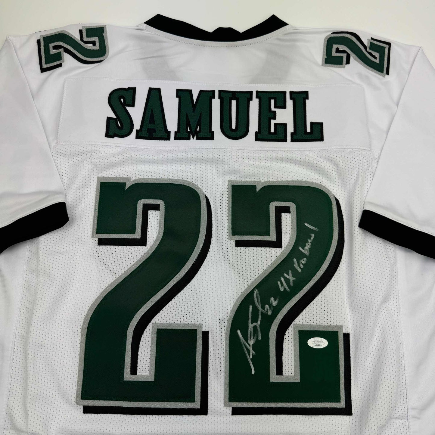 Autographed/Signed Asante Samuel Sr. 4x Pro Bowl Philadelphia White Football Jersey JSA COA
