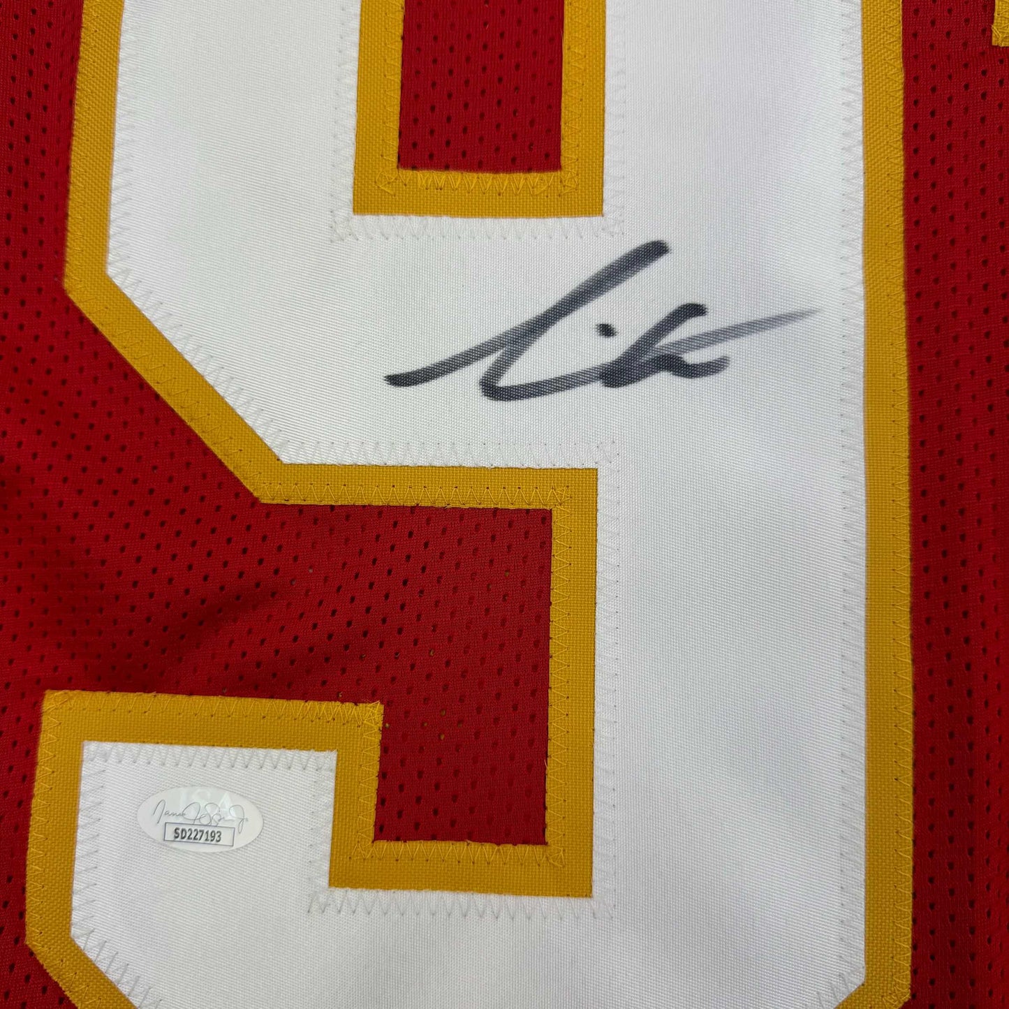 Framed Autographed/Signed Felix Anudike-Uzomah 35x39 Kansas City Red Football Jersey JSA COA