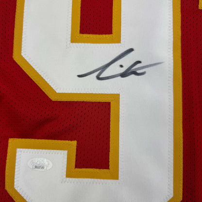 Framed Autographed/Signed Felix Anudike-Uzomah 35x39 Kansas City Red Football Jersey JSA COA