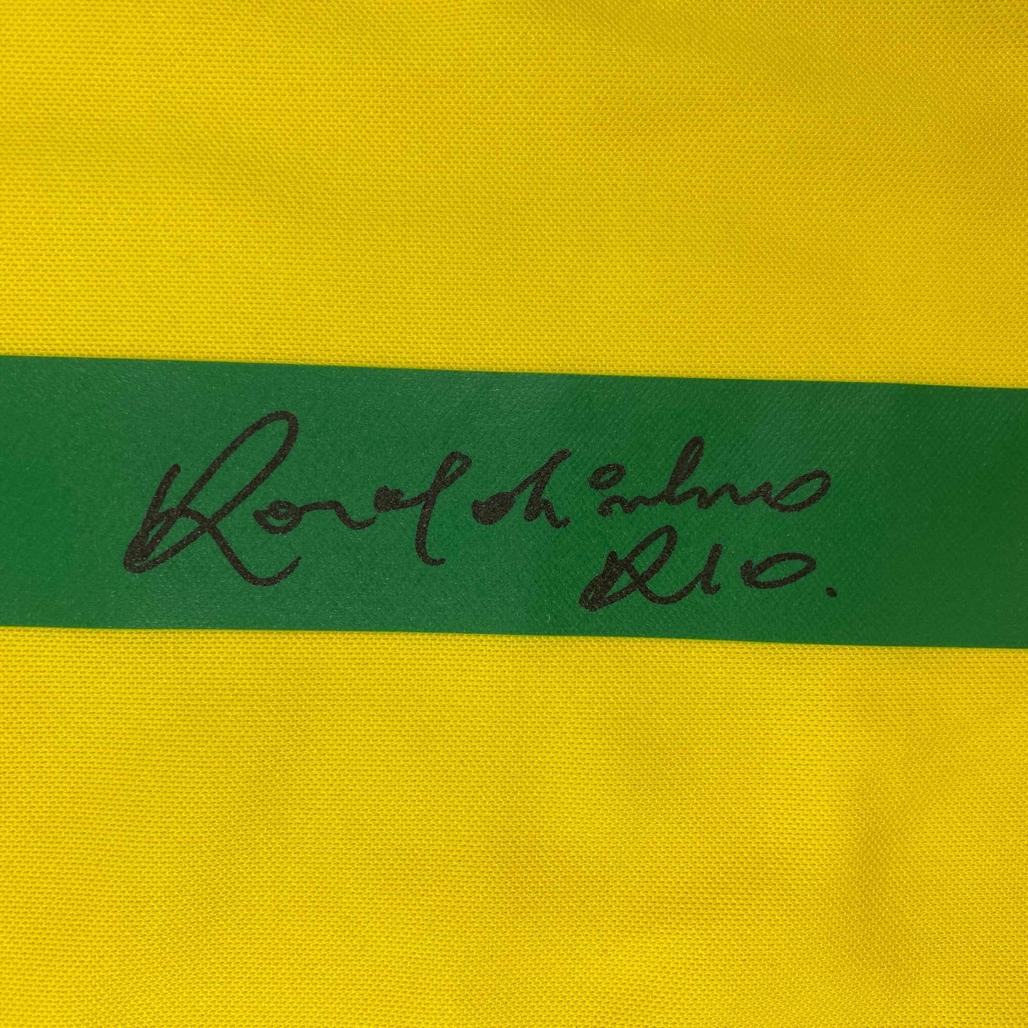 Autographed/Signed Ronaldinho Brazil Yellow Soccer Futbol Jersey Beckett BAS COA