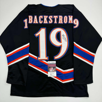 Autographed/Signed Nicklas Backstrom Washington Black Retro Hockey Jersey JSA COA