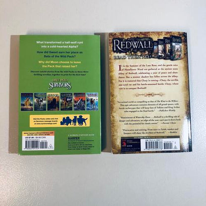 Redwall & Survivors - 2-book anthropomorphic fantasy fiction BUNDLE NEW