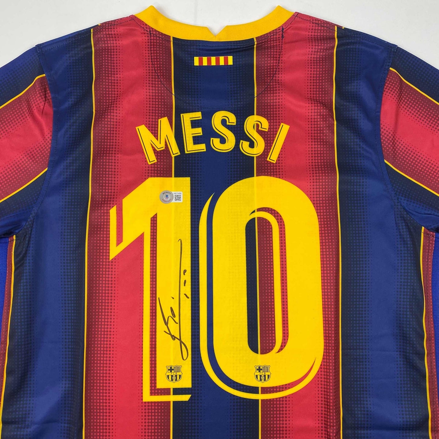 Autographed/Signed Lionel Leo Messi FC Barcelona Blue Soccer Jersey Beckett BAS COA/LOA