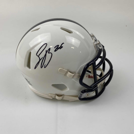Autographed/Signed Saquon Barkley Penn State Nittany Lions Mini College Football Helmet JSA COA