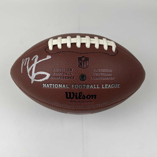 Autographed/Signed Mac Jones New England Patriots Brown Wilson Football Beckett BAS COA