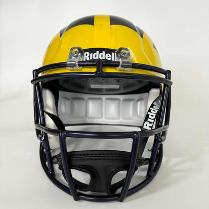 Autographed/Signed Blake Corum Michigan Wolverines Full Size FS F/S Speed Replica College Football Helmet Beckett BAS COA