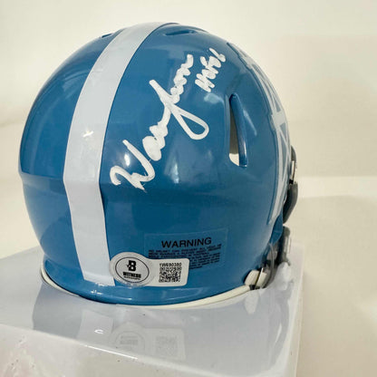 Autographed/Signed Earl Campbell & Warren Moon "HOF 91" & "HOF 06" Houston Oilers Mini Football Helmet Beckett BAS COA