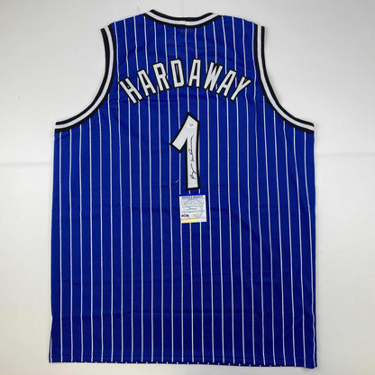 Autographed/Signed Anfernee Penny Hardaway Orlando Blue Pinstripe Basketball Jersey PSA/DNA COA