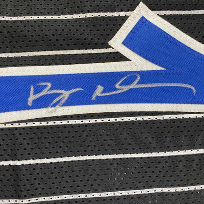 Autographed/Signed Anfernee Penny Hardaway Orlando Black Pinstripe Basketball Jersey PSA/DNA COA