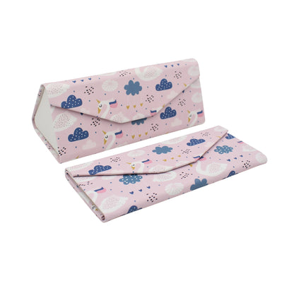 Swan Unicorn Print Glasses Case - Vegan Leather Magic Folding Hardcase
