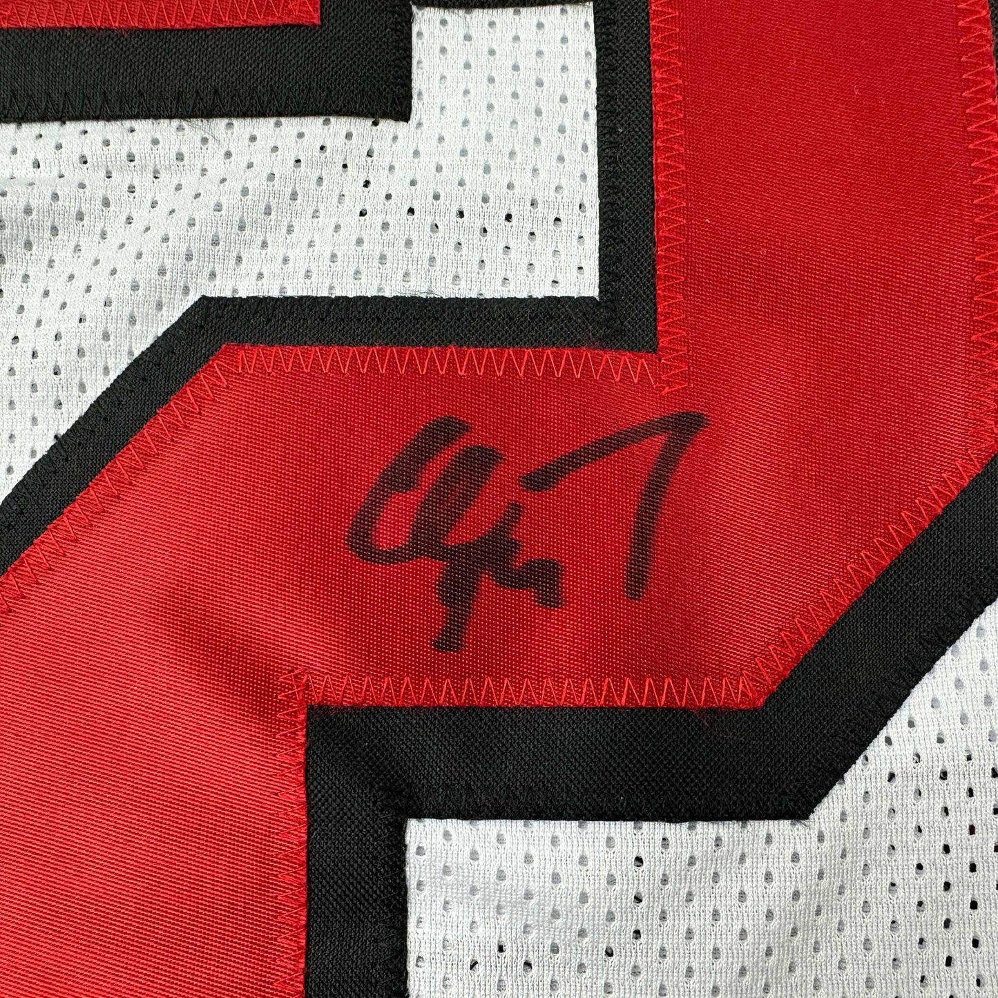 Autographed/Signed Christian McCaffrey San Francisco White Alternate Football Jersey JSA COA