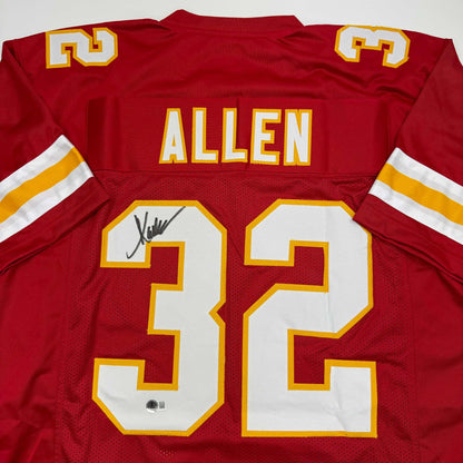 Autographed/Signed Marcus Allen Kansas City Red Football Jersey Beckett BAS COA