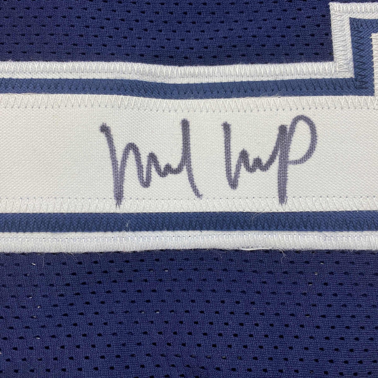 Autographed/Signed Michael Gallup Dallas Blue Football Jersey JSA COA