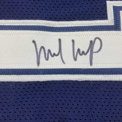 Autographed/Signed Michael Gallup Dallas Blue Football Jersey JSA COA