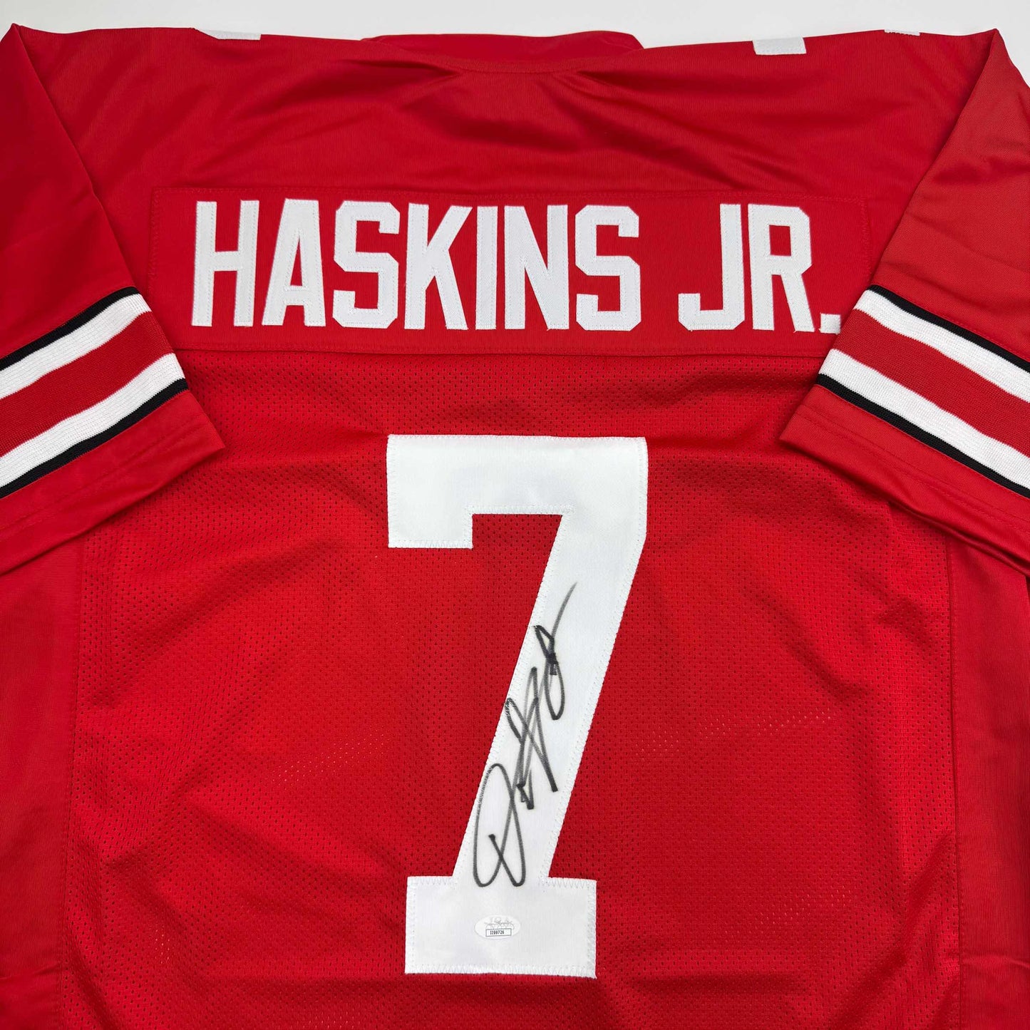 Autographed/Signed Dwayne Haskins Jr. Ohio State Red College Football Jersey JSA COA