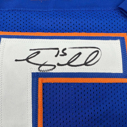 Autographed/Signed Tim Tebow Florida Blue College Football Jersey Beckett BAS COA