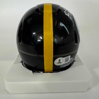 Autographed/Signed Broderick Jones Pittsburgh Steelers Mini Football Helmet Beckett BAS COA