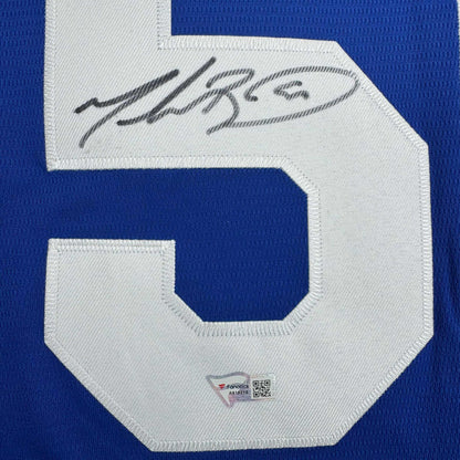 Autographed/Signed Mookie Betts Los Angeles LA Blue Baseball Jersey Fanatics COA