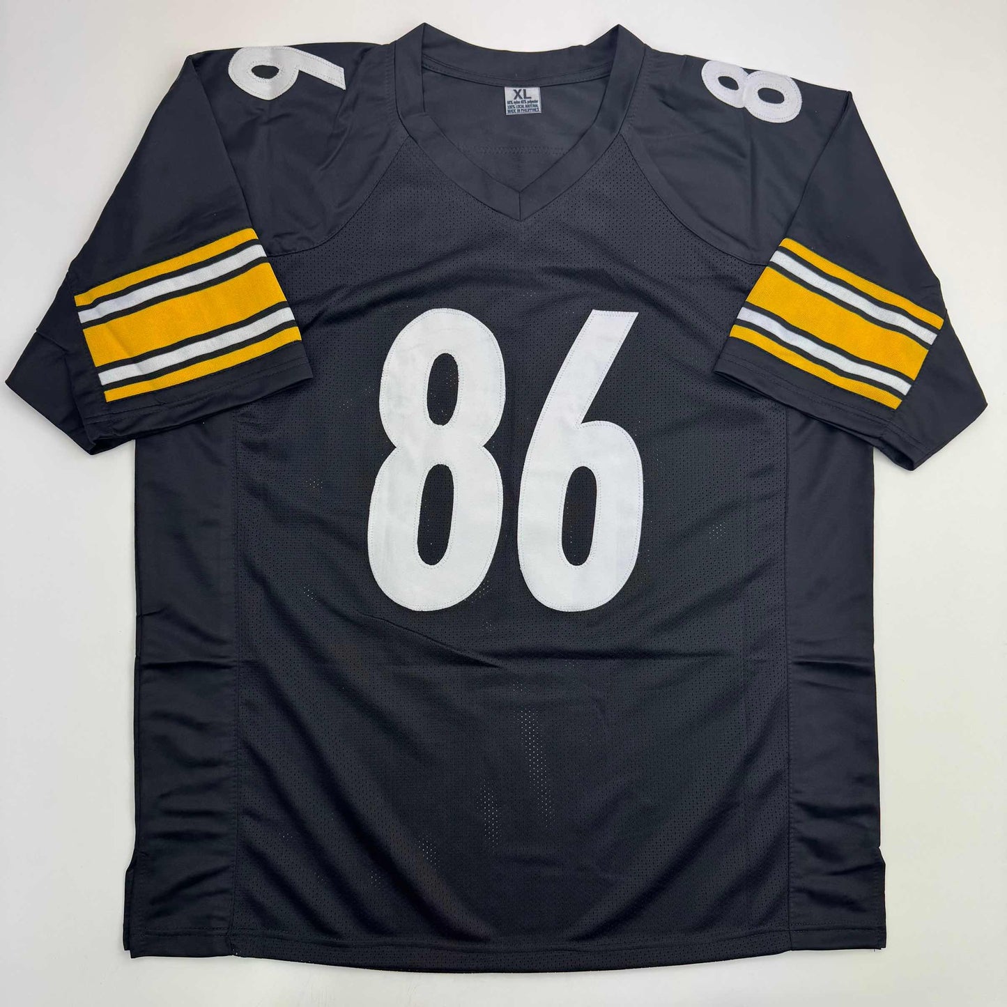 Autographed/Signed Hines Ward Pittsburgh Black Football Jersey Beckett BAS COA