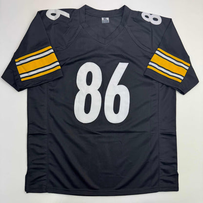 Autographed/Signed Hines Ward Pittsburgh Black Football Jersey Beckett BAS COA