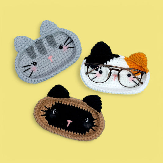 [PATTERN GIFT] Cat Eyeglasses Holder Crochet Pattern Digital Download