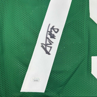 Framed Autographed/Signed Alijah Vera-Tucker 35x39 New York Green Football Jersey JSA COA