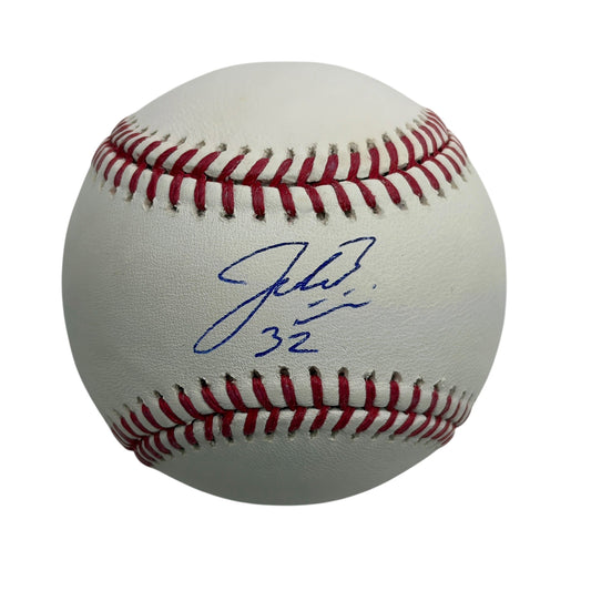 Autographed/Signed Jacob Misiorowski Rawlings Official Major League ROML Baseball JSA COA