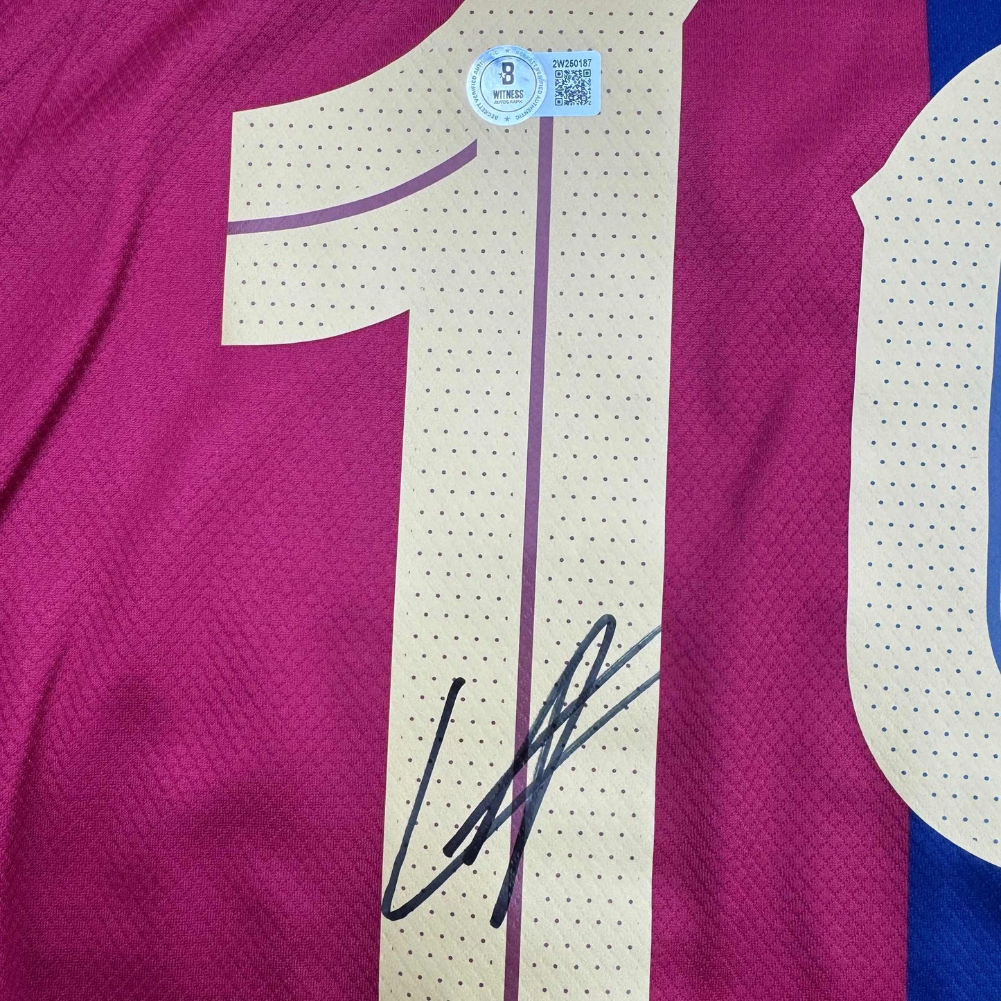 Autographed/Signed Lamine Yamal FC Barcelona Blue Soccer Jersey Beckett BAS COA