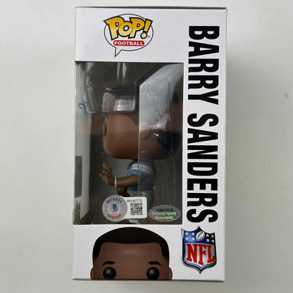 Autographed/Signed Barry Sanders Detroit Lions Funko Pop #81 Football Figurine Toy Beckett BAS COA