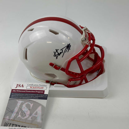 Autographed/Signed Shedeur Sanders Jackson State Mini College Football Helmet JSA COA