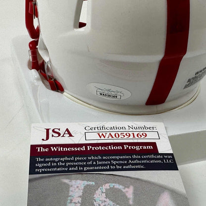 Autographed/Signed Shedeur Sanders Jackson State Mini College Football Helmet JSA COA