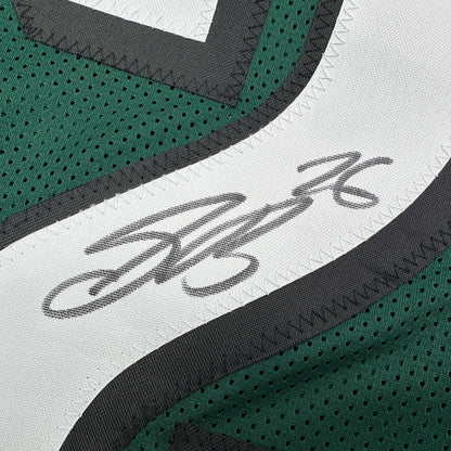 Autographed/Signed Saquon Barkley Philadelphia Midnight Green Football Jersey Beckett BAS COA