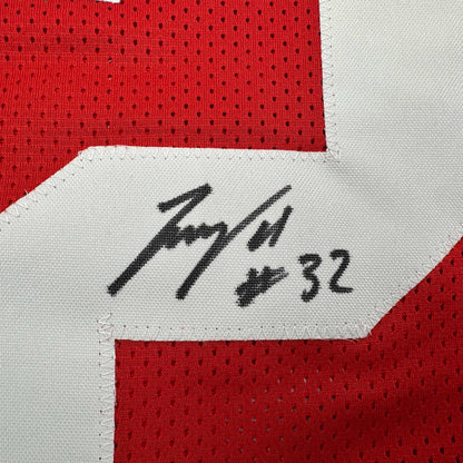 Autographed/Signed TreVeyon Henderson Ohio State Red College Football Jersey Beckett BAS COA