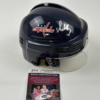 Autographed/Signed Alexander Ovechkin Washington Capitals Mini Hockey Helmet JSA COA