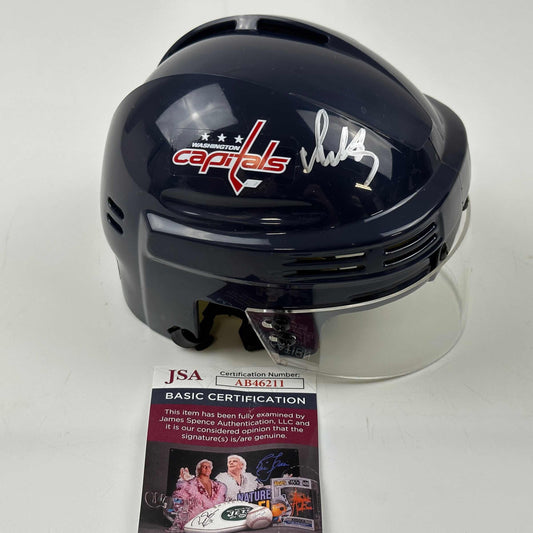 Autographed/Signed Alexander Ovechkin Washington Capitals Mini Hockey Helmet JSA COA