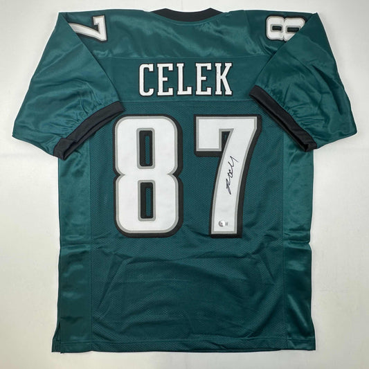 Autographed/Signed Brent Celek Philadelphia Green Football Jersey JSA COA
