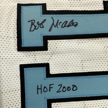 Autographed/Signed Bob McAdoo HOF 2000 Buffalo White Basketball Jersey Beckett BAS COA