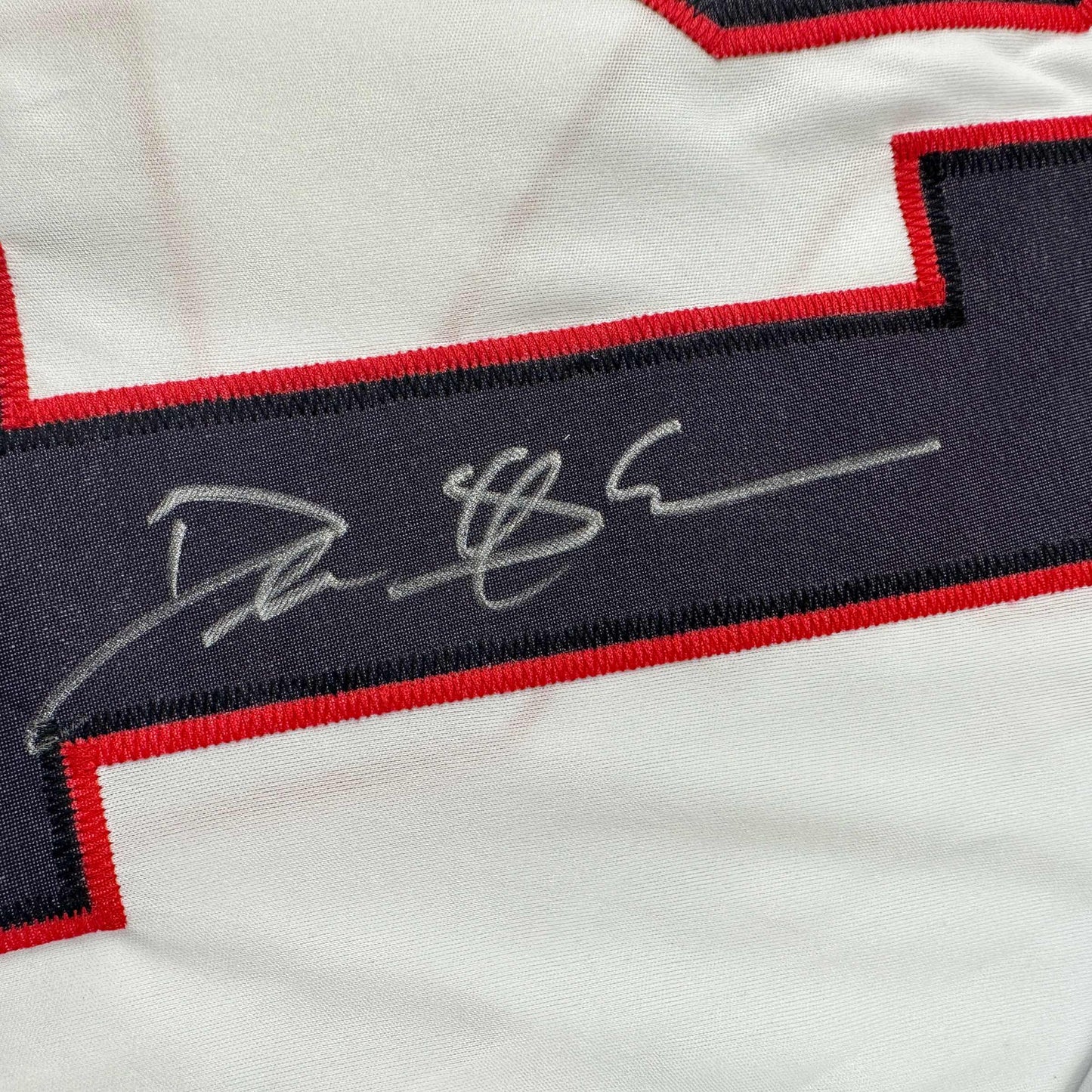 Autographed/Signed Deion Sanders Atlanta White Football Jersey Beckett BAS COA