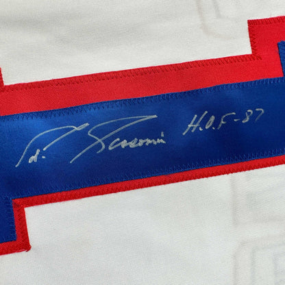 Autographed/Signed Eddie Giacomin HOF 87 New York White Hockey Jersey JSA COA