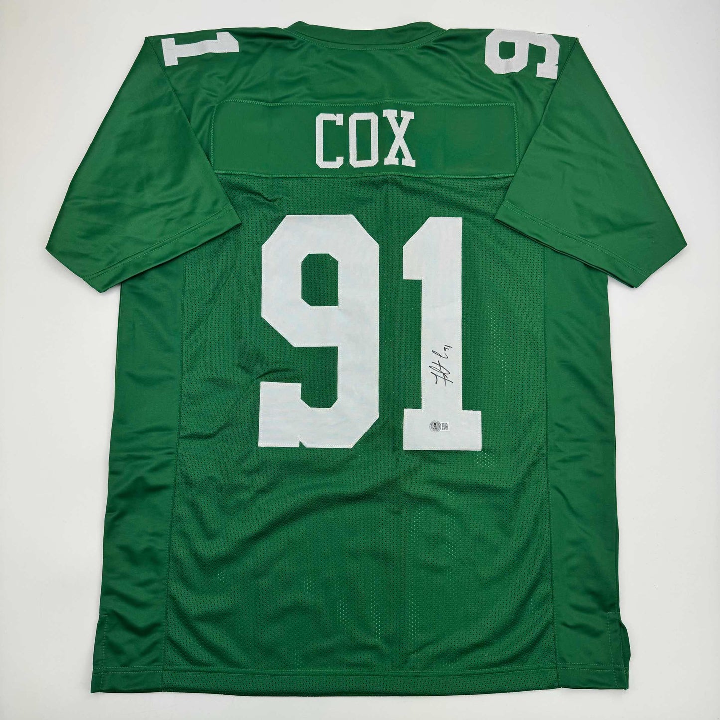 Autographed/Signed Fletcher Cox Philadelphia Kelly Green Football Jersey Beckett BAS COA