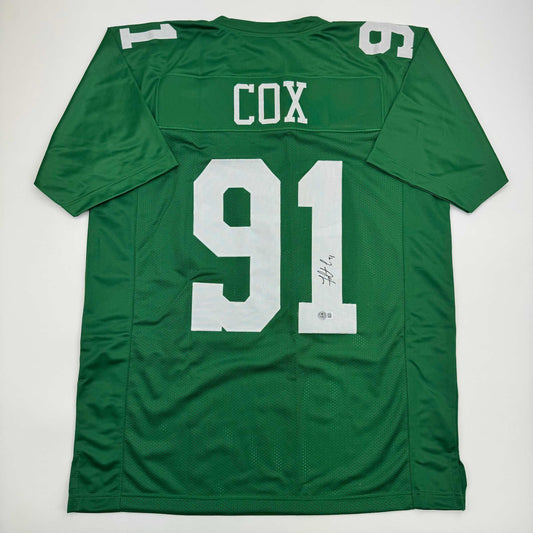 Autographed/Signed Fletcher Cox Philadelphia Kelly Green Football Jersey Beckett BAS COA