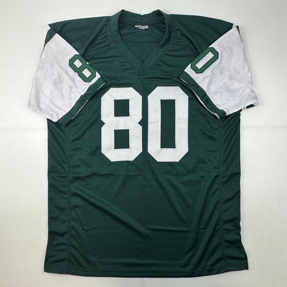 Autographed/Signed Wayne Chrebet New York Green Football Jersey JSA COA