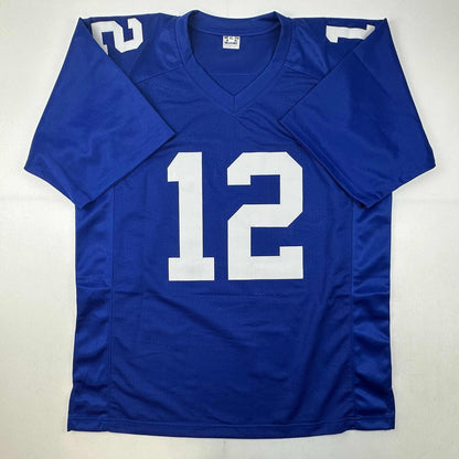 Autographed/Signed Darren Waller New York Blue Football Jersey JSA COA