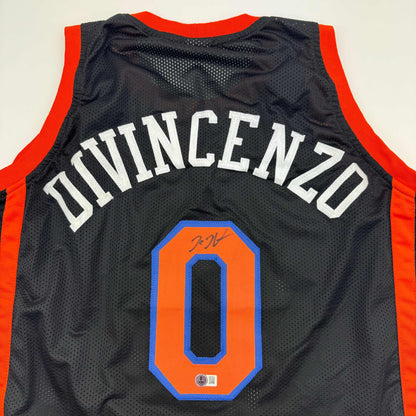 Autographed/Signed Donte Divincenzo New York Black Basketball Jersey Beckett BAS COA