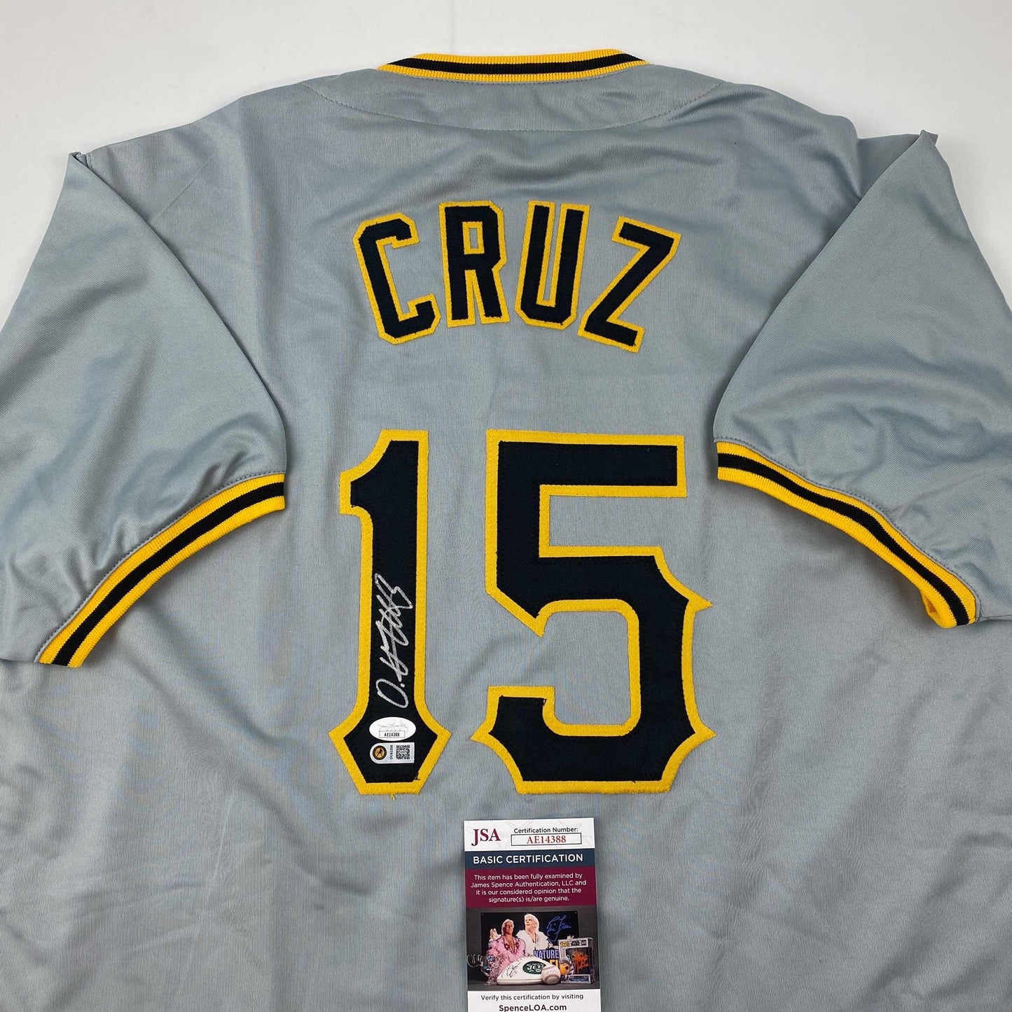 Autographed/Signed Oneil Cruz Pittsburgh Grey Baseball Jersey JSA COA