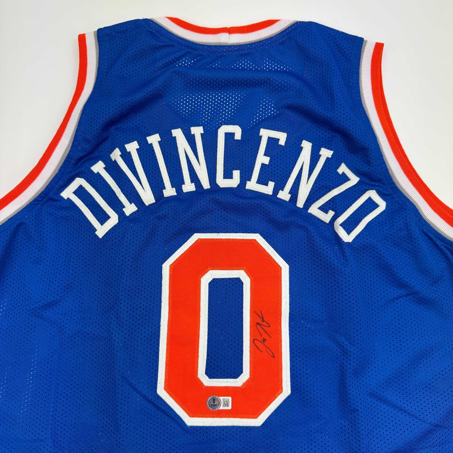 Autographed/Signed Donte Divincenzo New York Blue Basketball Jersey Beckett BAS COA